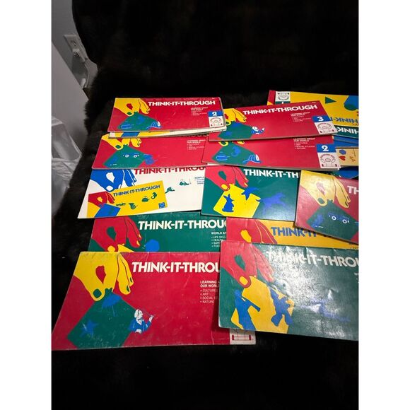 Vintage Think It Through Tile Set Discovery Toys w/ 22 books Learning System Lot - Picture 4 of 8